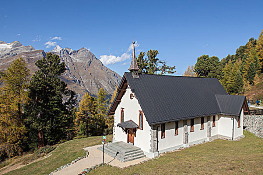 小教堂,策马特峰,瓦莱州,瑞士,欧洲