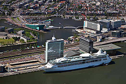 荷兰,阿姆斯特丹,俯视,乘客,游轮,游船