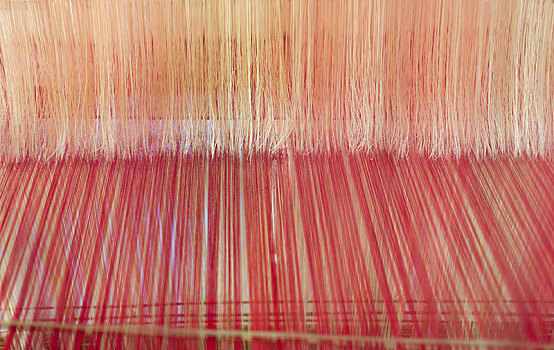 丝绸,编织,织布机,老挝,东南亚,亚洲