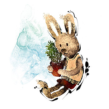 兔子,盆栽