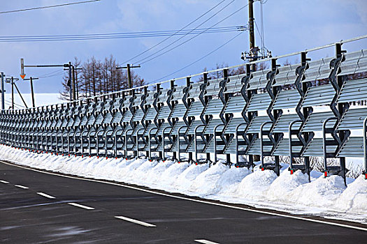 雪崩,预防,栏杆,道路