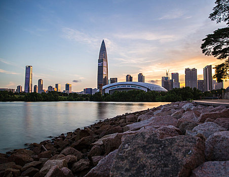 广东省深圳市南山区深圳湾风光