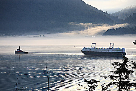 拖船,货物,驳船,铝,不列颠哥伦比亚省,加拿大