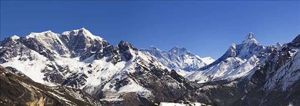 山脉,萨加玛塔国家公园,尼泊尔