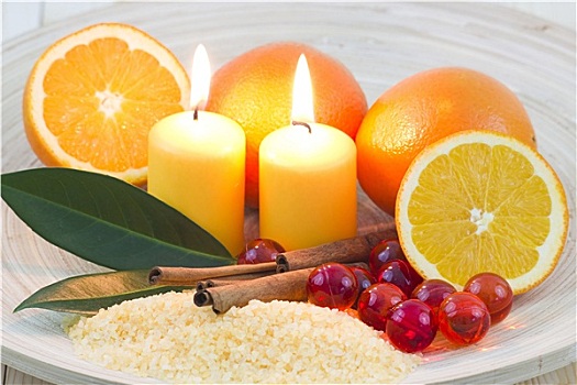 橙色,浴盐,新鲜水果,美容