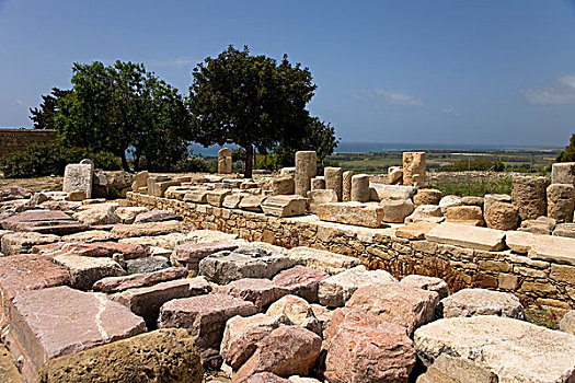 考古,挖掘,场所,庙宇,世界遗产,帕福斯,塞浦路斯,希腊,欧洲