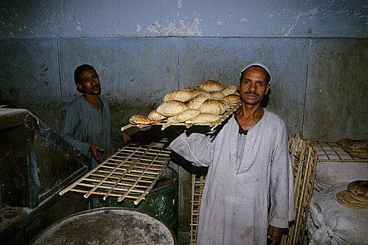 埃及,阿斯旺,街景,集市,糕点店,烘制,阿拉伯,面包