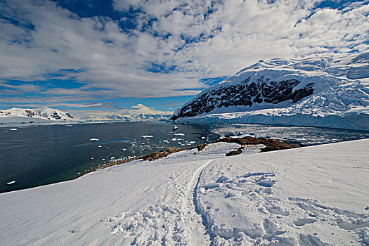 南极,港口,风景,山