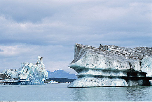 冰山,阿尔西克湖,冰河湾国家公园,阿拉斯加,美国