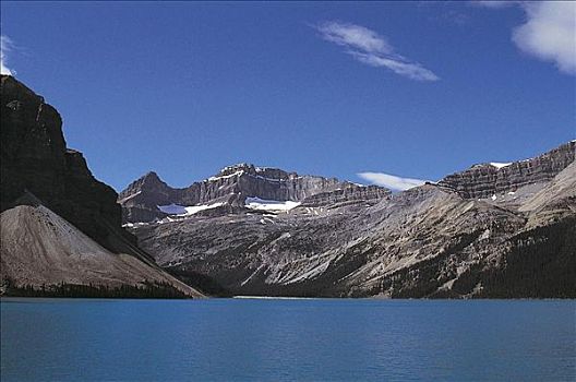 冰河,湖,蓝色,山峦,碧玉国家公园,艾伯塔省,落基山脉,加拿大,北美,世界遗产