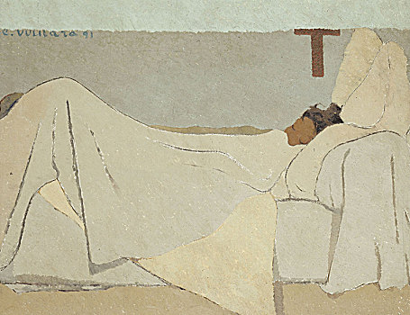 照亮,床上,1891年,艺术家