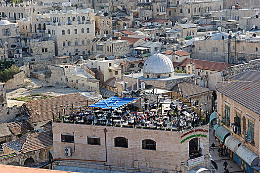 屋顶,金色,城市,基督教,区域,老城,耶路撒冷,以色列,中东