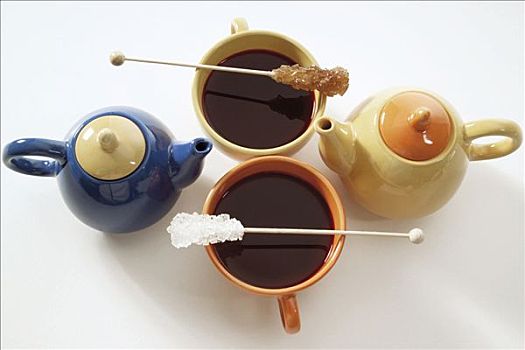 茶壶,茶杯,冰糖