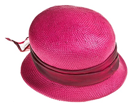 女人,稻草,粉色,帽子