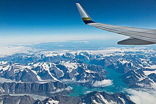 喷气式飞机,机翼,靠近,西格陵兰