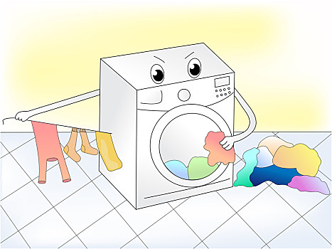 洗衣机,洗,衣服,浴室