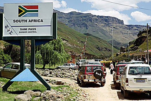 边界,柱子,桑尼,南,非洲,莱索托