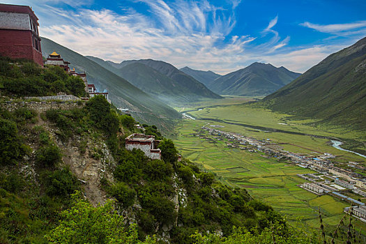 西藏的山川田园
