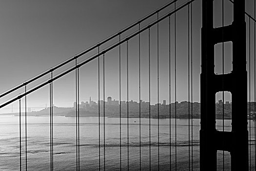旧金山,金门大桥,黑白,加利福尼亚