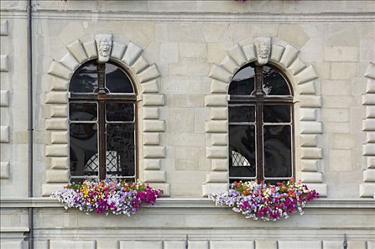 市政厅,窗户,卢塞恩市,瑞士