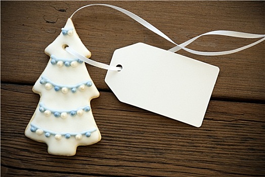 装饰,圣诞树,饼干,标签,留白