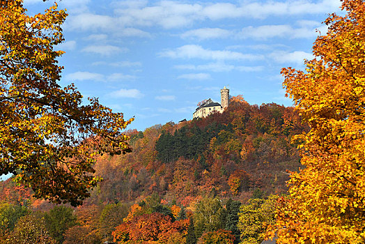 城堡,秋天,坏,图林根州,德国,欧洲