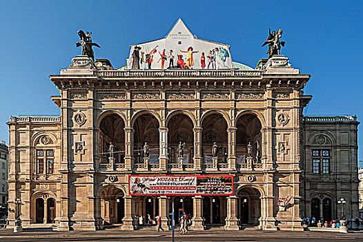 维也纳,歌剧院,街道,奥地利,欧洲