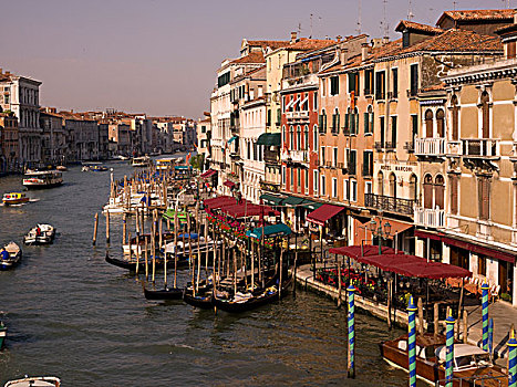 运河,俯拍,威尼斯,意大利