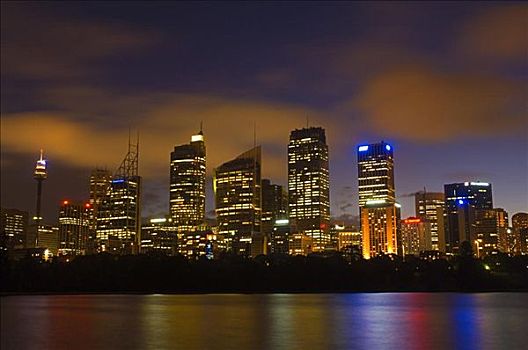 悉尼,夜晚,新南威尔士,澳大利亚