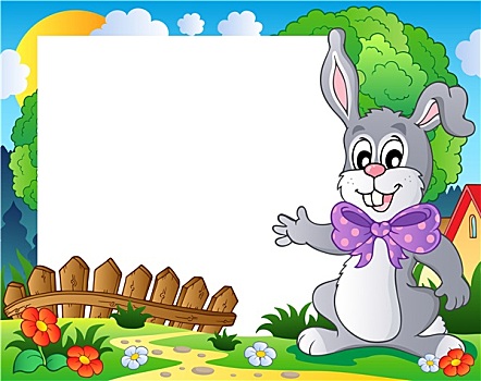 框,复活节兔子