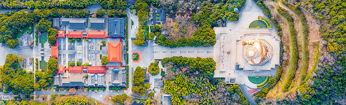 航拍江苏省无锡市滨湖区灵山大佛景区