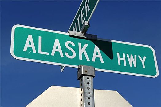 路标,阿拉斯加公路,阿拉斯加,美国