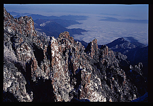 安徽黄山,日出,雪景,云海,雾淞