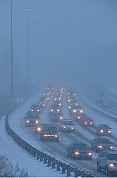交通,冬天,多伦多,安大略省,加拿大