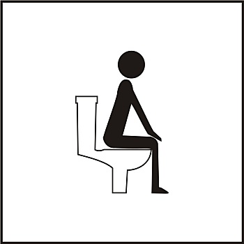 象征,位置,坐,卫生间