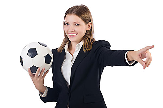 职业女性,球,白色背景