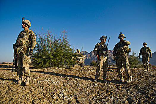 军人,讨论,策略,计划,阿富汗