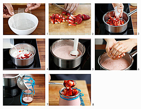 草莓,意式奶油布
