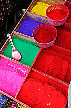 彩色,颜料,帕苏帕蒂纳特寺,加德满都,加德满都山谷,尼泊尔,亚洲
