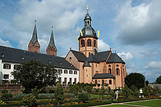 教堂,花园,黑森州,德国,欧洲