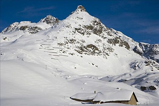 山峦,冬天,阿尔卑斯山,瑞士
