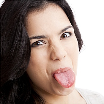 女生吐舌头的照片图片