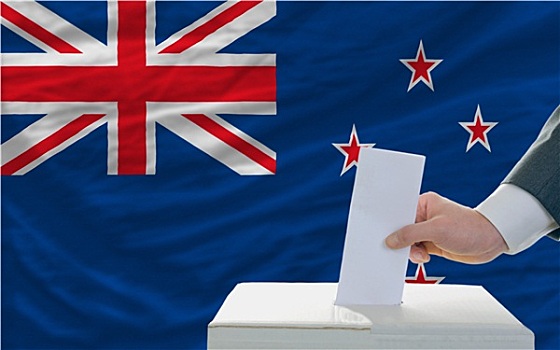 男人,投票,选举,新西兰,正面,旗帜