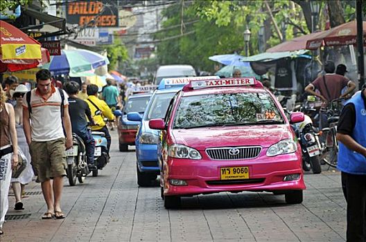 出租车,曼谷,泰国,东南亚
