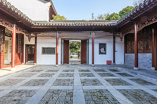 古建庭院,南京市莫愁湖公园内园林建筑