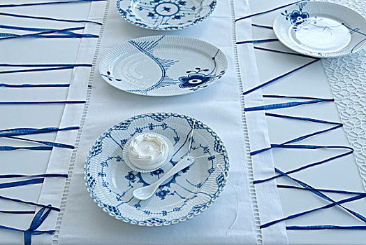 成套餐具,白色,蓝色