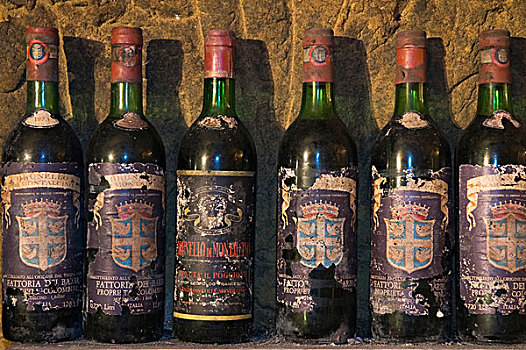 老,奢华,瓶子,葡萄酒,地窖,锡耶纳,托斯卡纳,意大利,欧洲