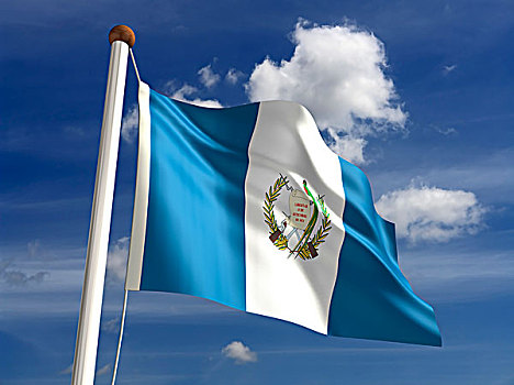 危地马拉,旗帜,裁剪,小路