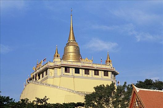 泰国,曼谷,寺院,金色