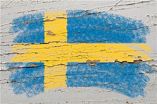 旗帜,瑞典,低劣,木质,纹理,涂绘,粉笔